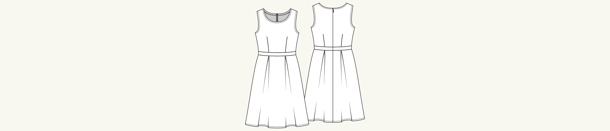 Orla Refresh: Sleeveless Bodice, Waistband and Box Pleats Drafting Tutorial